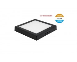 Downlight panel Cuadrado LED Superficie Negro 7W CCT